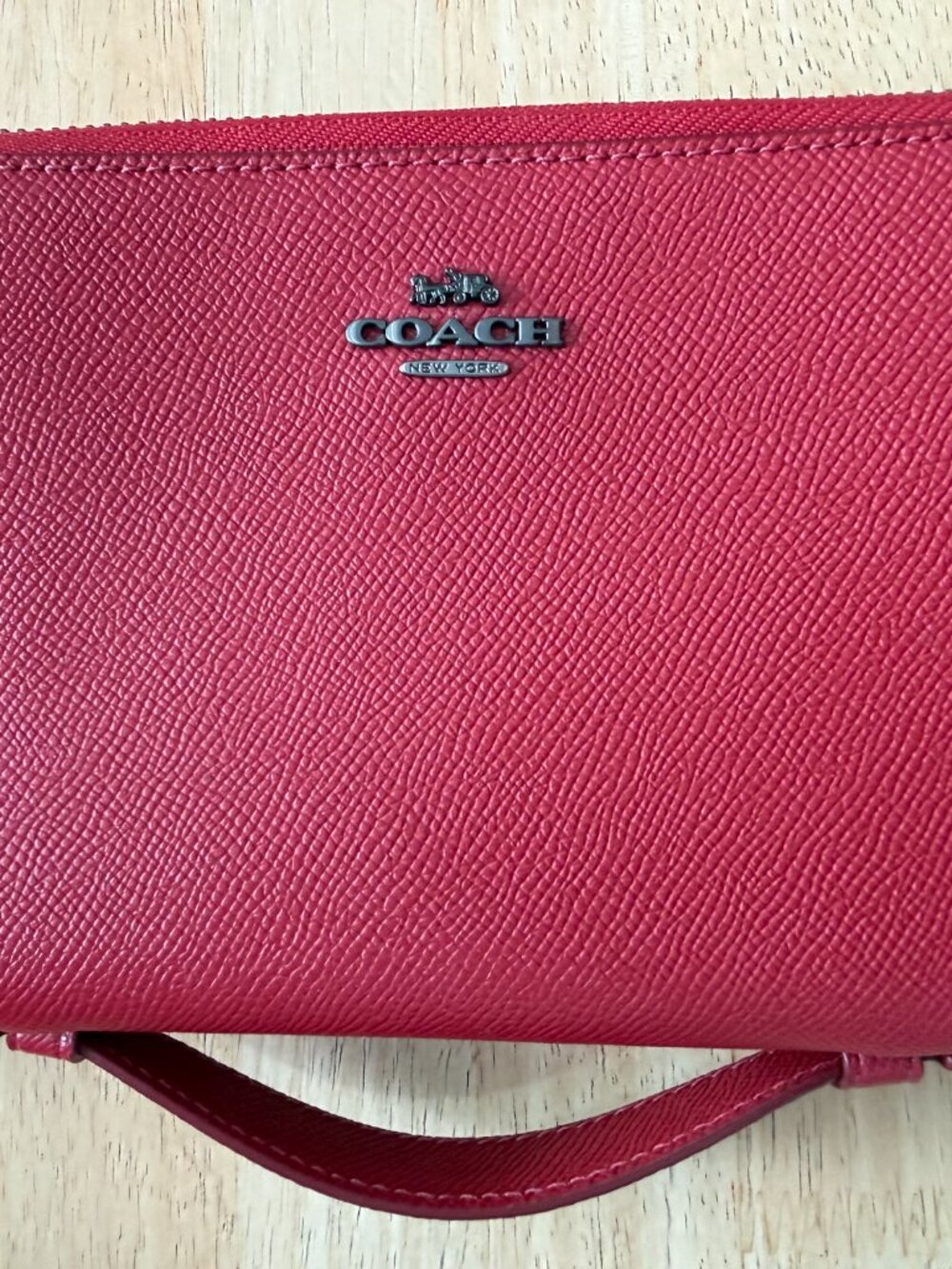 Coach Double Zip Travel Wallet in Red - Picture 5 of 7